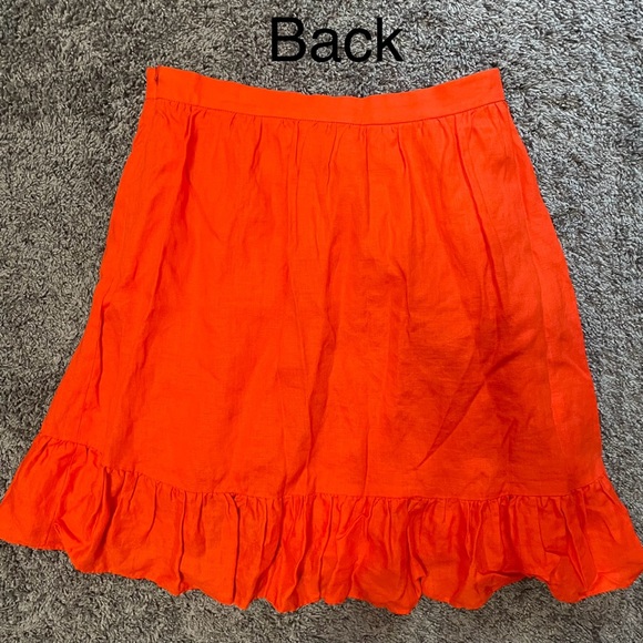 J. Crew Orange Linen Skirt Size 4 🧡 - Picture 4 of 4